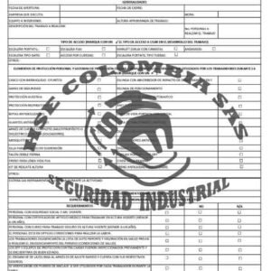 PERMISO DE TRABAJO EN ALTURAS (EXCEL, PDF)