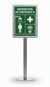 Señalización de Ducha y Lavaojos de Emergencia con Pedestal